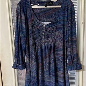 New Directions Vibrant Striped Tunic